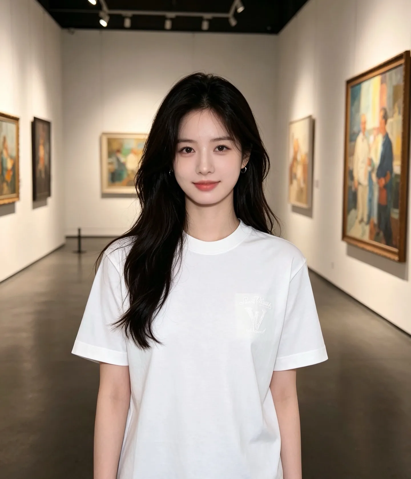 Louis Vuitton/Louis Vuitton hollow tatami embroidered round neck short sleeves on the back